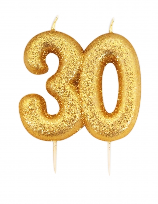 Svecīte "30" , zelta